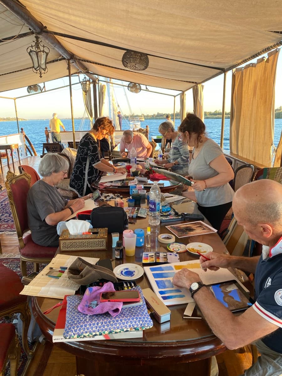 Stage aquarelle en Égypte, séjour Croque & Vogue